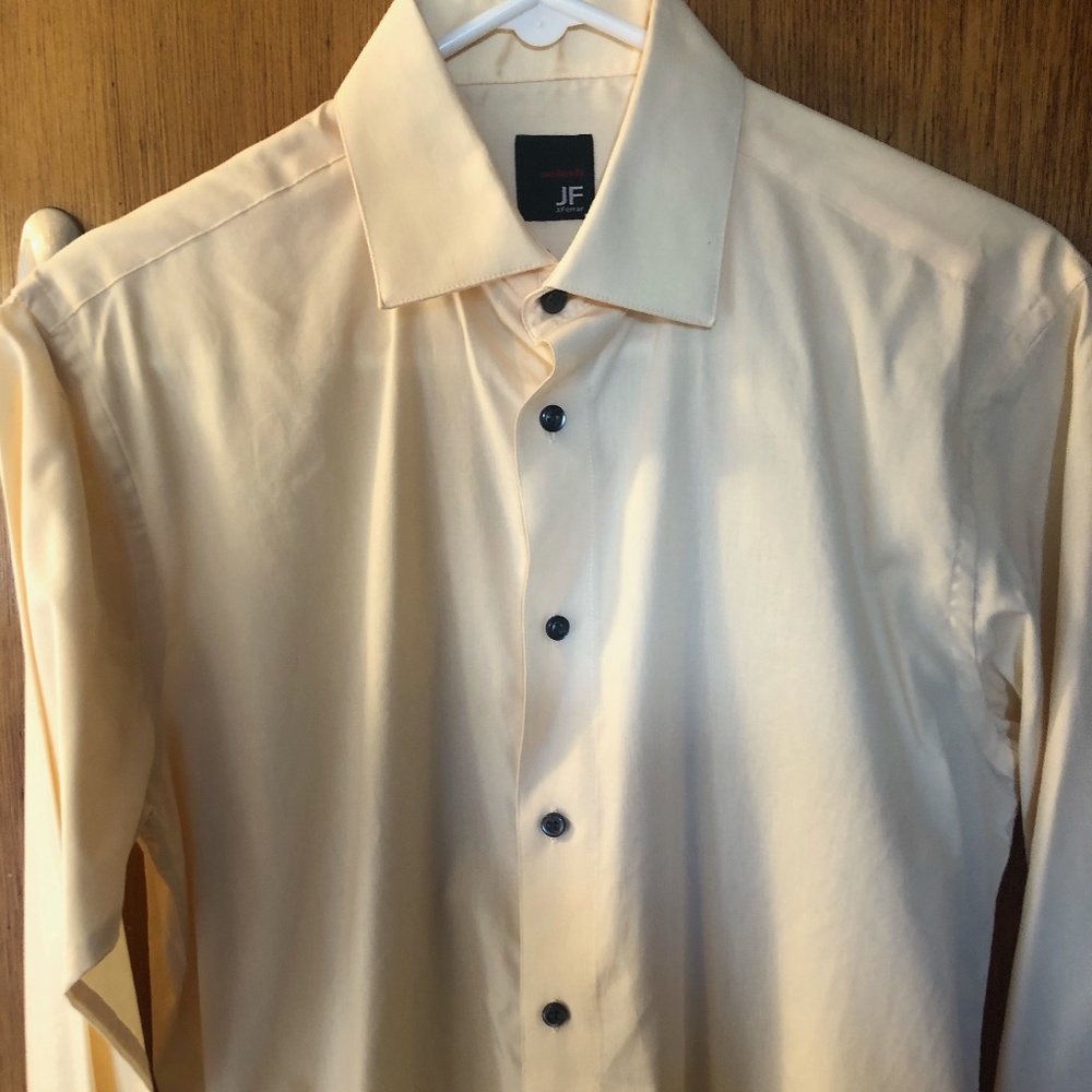 Men's Cream Solid Cotton Dress Shirt